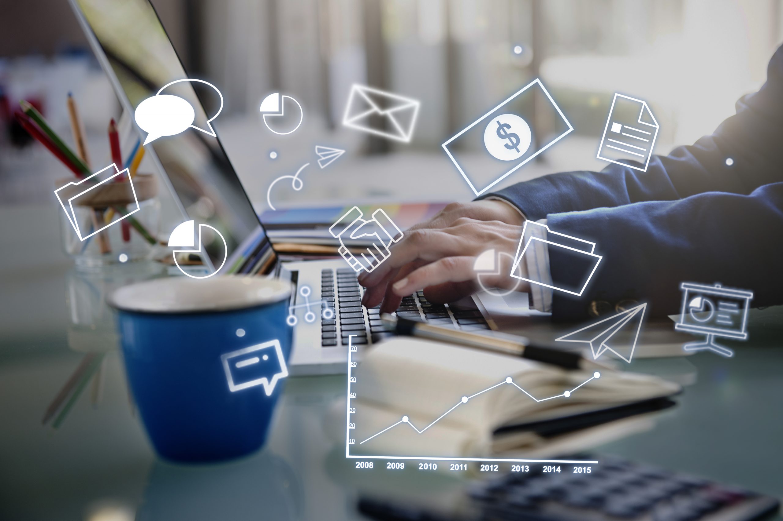 Smart Traffic, AI Automation and Digital Advertising Infrastructure Business professional working on digital advertising technology with AI-powered automation, traffic optimization, analytics, real-time infrastructure and digital marketing systems.
